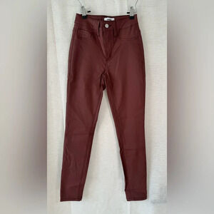 Ceros High Rise Red Wax Finish Skinny Jean Size 24